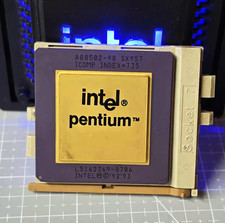 Intel Pentium A80502-90 SX957 Vintage Gold-Plated CPU. High Collectible Value picture