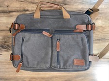 CoolBELL Laptop Bag Convertible Backpack Messenger Bag Shoulder Gray 15.6 in picture