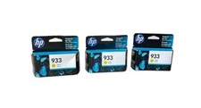 Lot of 3 Genuine HP 933 Yellow Ink Cartridge CN060AN EXP 2023 NEW Sealed picture