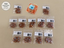 Kono Sunrise Mechanical Keyboard Switches 110x Pack Tactile Orange Blue 5-Pin  picture