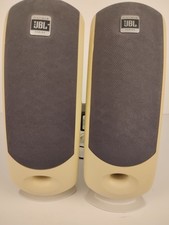 JBL Duet Harman Wired Computer Speakers White Tested Working Vintage picture