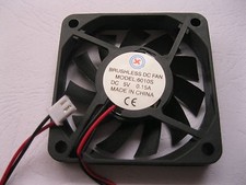 2 pcs Brushless DC Cooling Fan 11 Blade 5V 6010S 60x60x10mm 2Wire Sleeve Bearing picture