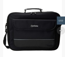 Manhattan Top Load Laptop Bag Briefcase Black with Shoulder Strap NWT picture