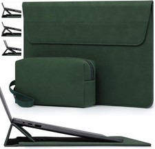13.3-14 Inch Laptop Case Sleeve with Adjustable Stand in Midnight Green picture
