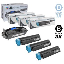 LD Compatible Toner and Drum Unit for Okidata B411D Set of 4: 44574901 44574301 picture