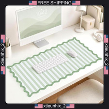 Scalloped Desk Mat 31.5 x 15.8 inch Aesthetic Mouse Pad for Office & Gaming picture