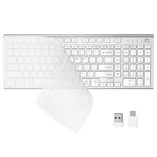 Wireless Silent Keyboard, Ultra Quiet USB C Low Profile Compact Full Size wit... picture