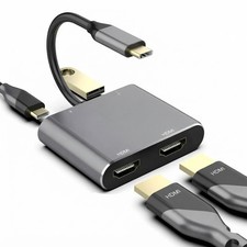 USB-C to Dual HDMI Adapter 4K 60Hz Multi Monitor Converter MacBook Pro Air M1 M2 picture