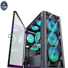 ATX PC Case Gaming Mid-Tower 6 PWM ARGB Fans Glass Side Panel USB 3.0 Black NN8 picture