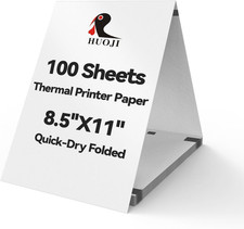Inkless Printer Paper 8.5 X 11,  US Letter Size Thermal Printer Paper, 100 Sheet picture