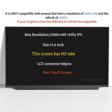 For BOE NE156QHM-NY4 V8.0 FRU 5D11D04810 165Hz 40pin 2560x1440 IPS LCD Screen picture