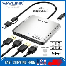 WAVLINK USB C to 4K HDMI & DP Hub USB C Displaylink Quad Displays 120Hz Refresh picture