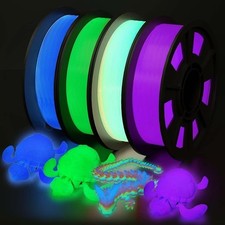 3D Printer Filament Bundle Glow in Dark Multicolor PLA 1.75mm 4 Pack picture
