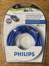 Philips FastCat Cat5e Networking Cable Ethernet RJ45 7ft 2.1m Blue New NIP picture