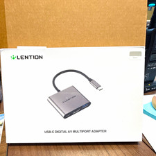 LENTION Silver USB-C Multiport Adapter 1:3 HDMI USB-A USB-C Portable picture