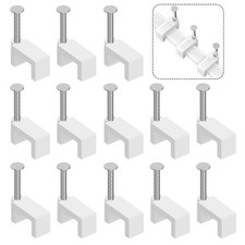 200 Pcs 8mm Cable Clips Nail in Flat Ethernet Cable Wall Clips for Cords Cat5... picture