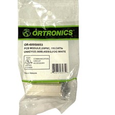 Ortronics OR-60950053 Series II Cat 5e 568B 2-Port PCB Module 45 Deg, Fog White picture