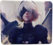 Gaming Mouse Pad Nier Automata 2B Anime Girl 12x10 in Cloth Nonslip Mousepad picture
