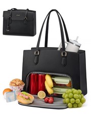 Lunch Tote Bag for Women, 15.6 Inch Laptop Work Bag with Insulated Lunch Comp... picture