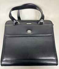FRANKLIN COVEY Women Briefcase Black Leather 3 Ring Bind 13