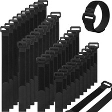 40pcs Reusable Cable Ties Hook and Loop Cinch Straps Wire Management 4 Sizes picture
