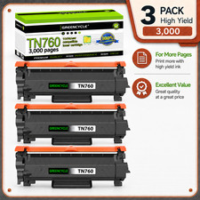 GREENCYCLE 3PK TN760 Toner Replacement for Brother HL-L2390DW HL-L2325DW picture