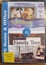 Art Explosion Scrapbook Factory & Cumberland Family Tree CD ROM NEW SEALED NOVA picture
