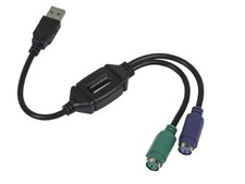 Monoprice PS/2 Keyboard/Mouse to USB Converter Adapter, Black picture