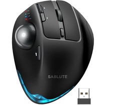 SABLUTE MA M1pro Ergonomic Adjustable DPI Wireless Trackball Mouse Black picture