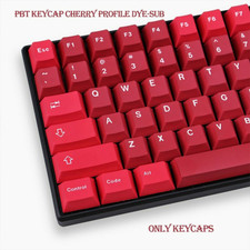 JAMON Keycaps Red 129 Keys Cherry Profile DYE-SUB PBT Keycap For MX  picture