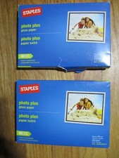 Lot of 2:  Staples Photo Plus Gloss 4x6 Inch Photo Paper 60 Sheets Each NEW picture