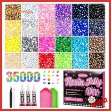 35000Pcs 3mm Multicolor Resin Flatback Rhinestones Craft Kit Jewelry Making picture