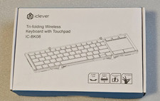 Sealed iClever IC-BK08 Folding Bluetooth Keyboard w/ Touchpad USB Recharge picture