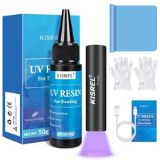 KISREL 50g UV Resin Kit with Light, Fast Curing & Bonding in Seconds, 50g UV Res picture
