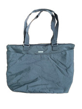Baggallini Carryall Tote Grey Yellow Lining Nylon Case Bag Travel Double Handle picture