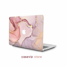 Pink Gold Luxury Marble Matte Case For Macbook M4 Pro 16 14 Air 15 13 11 12 inch picture