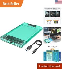 Transparent Green 6TB USB C to SATA External Drive Enclosure - Fast and Stylish picture