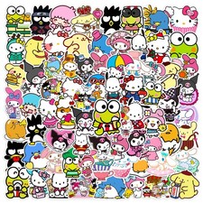 100pcs Hellokitty Kuromi Mymelody Stickers for Water Bottle, Cute Sanrio Cartoon picture