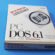 VTG. IBM PC DOS 6.1 Software Operating System User manuals 3.5'' disk in box picture