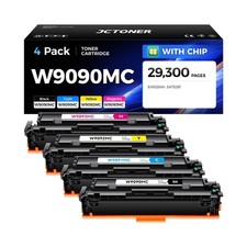 W9090MC High Capacity Toner Cartridge Set 4-Pack with Chip Replacement for HP... picture