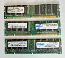 Lot of 3 MT CRUCIAL Infineon 128mb PC100-222-620 Ram picture
