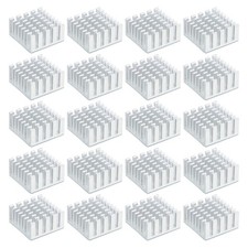 20 Pcs Heatsink 20x20x10mm Aluminum Heat Sink with Thermal Blue Sticker White picture