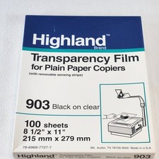 Highland ® 903 Transparency Film For Plain Paper Copiers 8.5x11
