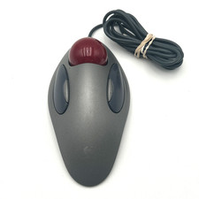 Logitech Marble Mouse T-BC21 USB Trackball Red Ball Vintage 2002 Tested Working picture