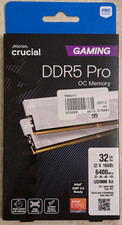 NEW Crucial Pro OC 32GB (2 x 16GB) DDR5-6400 PC5-51200 CL32 Memory Kit White picture