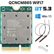 WIFI 7 QCNCM865 M.2 Key E Tri-Band 5800Mbps BT5.3 Wireless Card with Antennas PC picture
