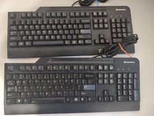 2 Lenovo SK-8825 41A5289 Black Standard USB-Wired Keyboards Black. Used picture