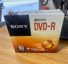 Sony DVD-R Recordable Discs 10 Pack 4.7GB/120min 16x Slim Jewel Case picture