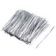 Long Strong Twist Ties 5.9 Inches Quality Plastic Closure Tie Silvery 500pcs picture
