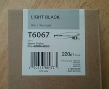 08-2022 NEW GENUINE EPSON T6067 LIGHT BLACK 220ml K3 INK STYLUS PRO 4800 4880 picture